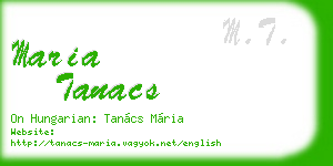 maria tanacs business card