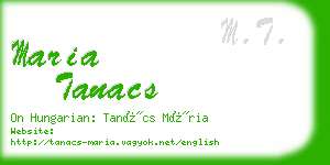 maria tanacs business card